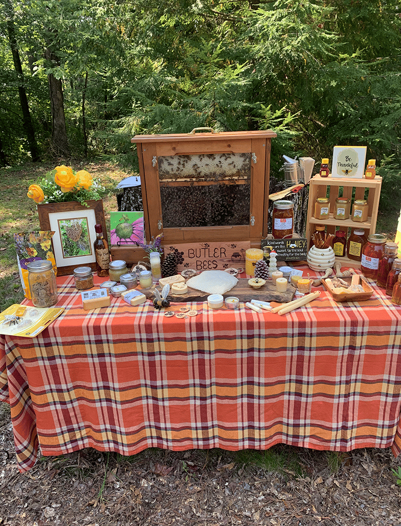 Butler Bees Vernon Abalama Patti Butlerr vendor booth honey homemade products 